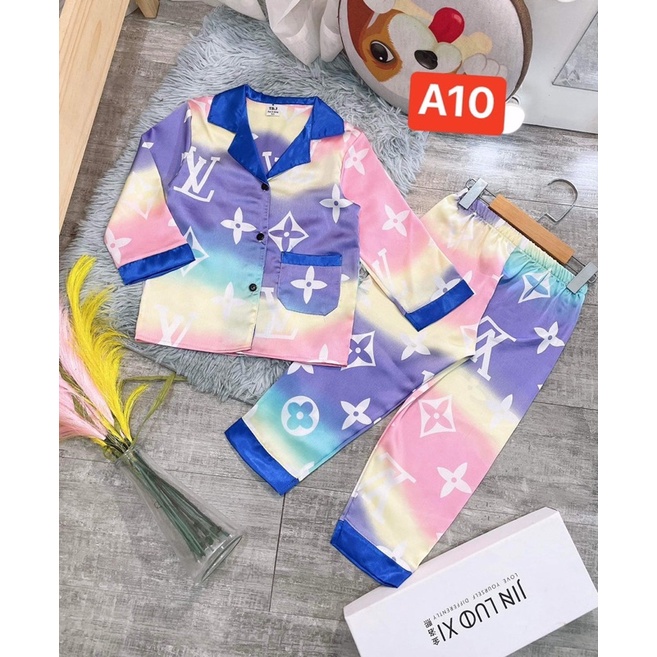 bộ pizama lụa satin 22-32kg | BigBuy360 - bigbuy360.vn