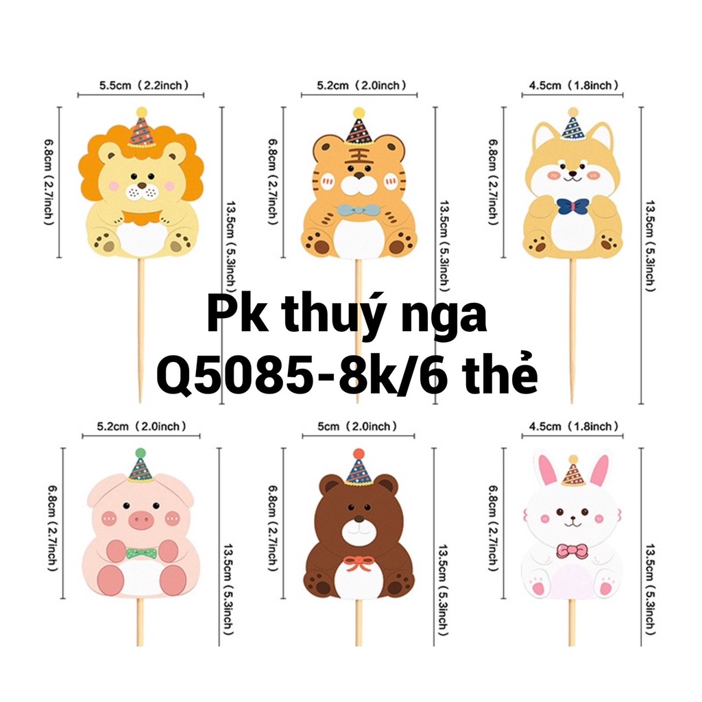 5 THẺ CẮM ĐỘNG VẬT (CHẤT LIỆU GIẤY)