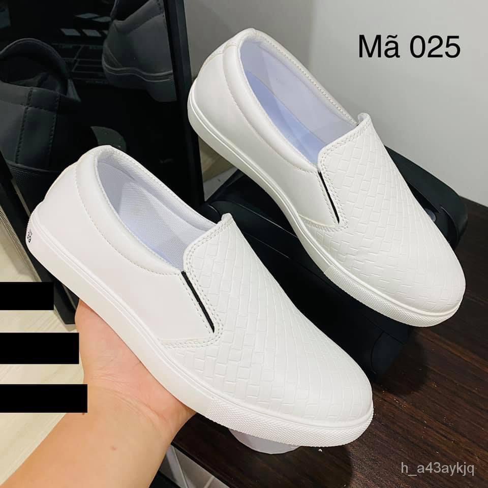 RYVZ Giày lười vải nam Màu Trắng Kẻ Caro cực chất siêu đẹp - giày slipon nam kiểu dáng dễ đi