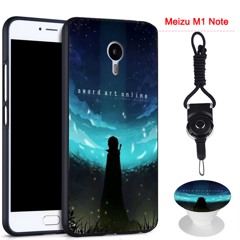 Ốp điện thoại có kèm giá đỡ và dây đeo in hình giống nhau cho Meizu M1 Note