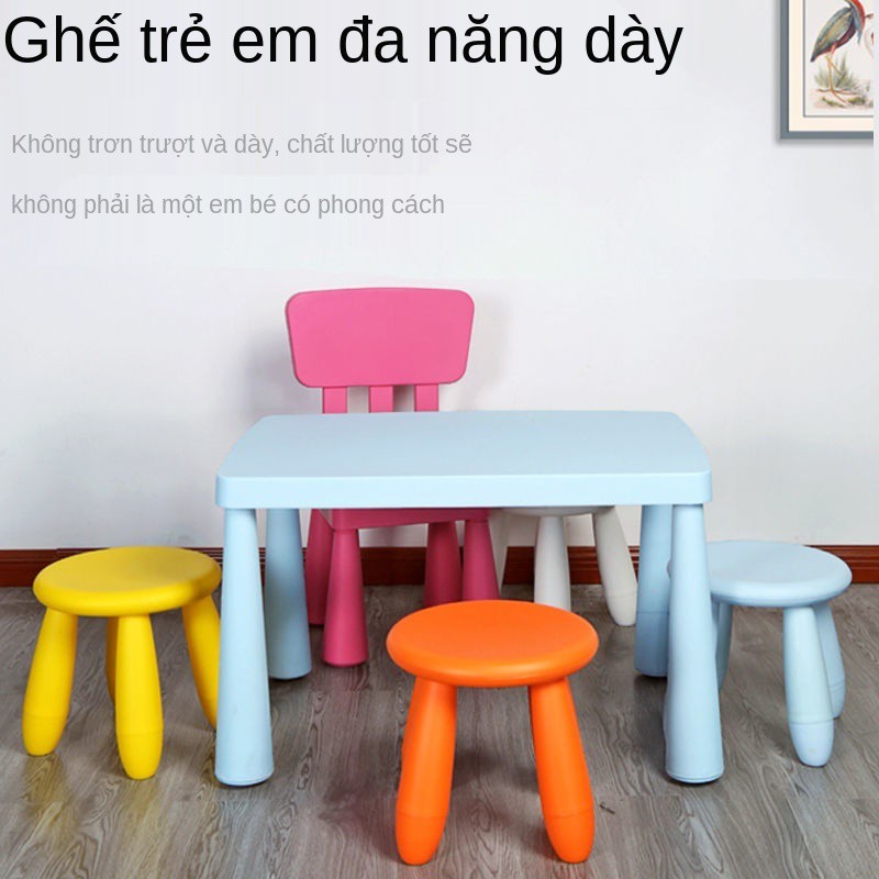 Bộ bàn ghế trẻ em mẫu giáo IKEA nhựa cho bé học đồ chơi dày