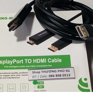 Cáp DisplayPort ra HDMI dài 1.8M (DP to HDMI Cable)