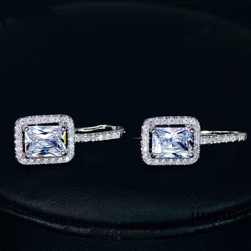 GETNOIVAS Hoa tai phong cách Vintage hình vuông đính Zircon sang trọng cho nữ