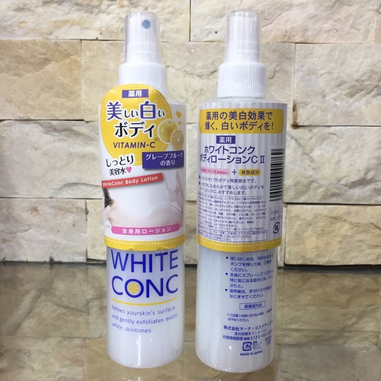 Lotion xịt dưỡng trắng da toàn thân White Conc 245ml