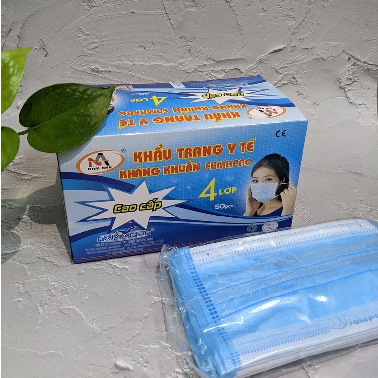 Khẩu Trang Y Tế 4 Lớp Kháng Khuẩn Cao Cấp Famapro