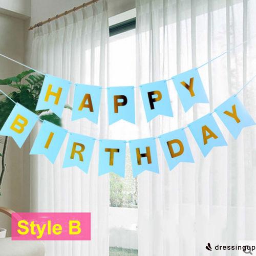 Bộ dây cờ trang trí tiệc sáng tạo chữ "Happy Birthday"