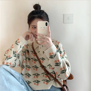 ORDER Áo len Polo ulzzang, áo len Cherry 🍒