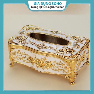 Hộp đựng giấy ăn soho cao cấp mạ vàng