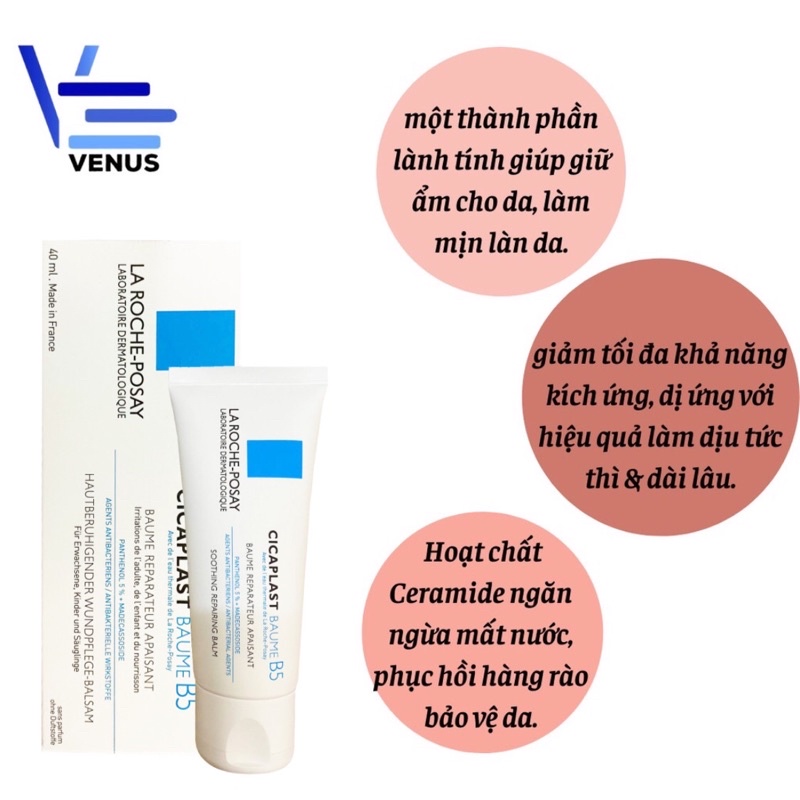 Kem dưỡng la Roche Posay cicaplast b5, Kem dưỡng ẩm phục hồi và làm dịu da B5 baume Chính hãng Pháp