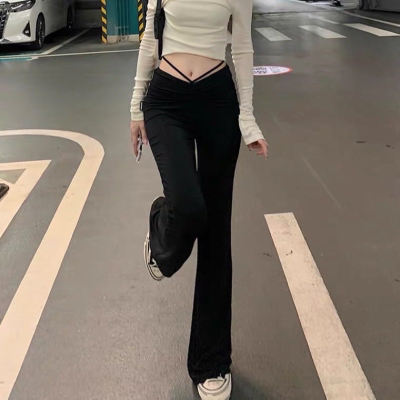quần loe đan dây siêu tôn dáng 883
