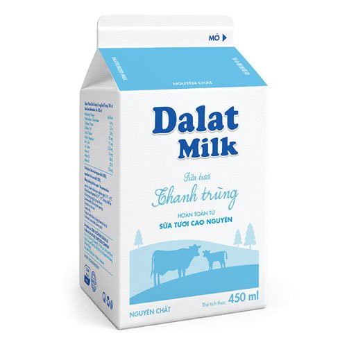 [ Date mới] Sữa tươi thanh trùng Đà Lạt milk 450ml