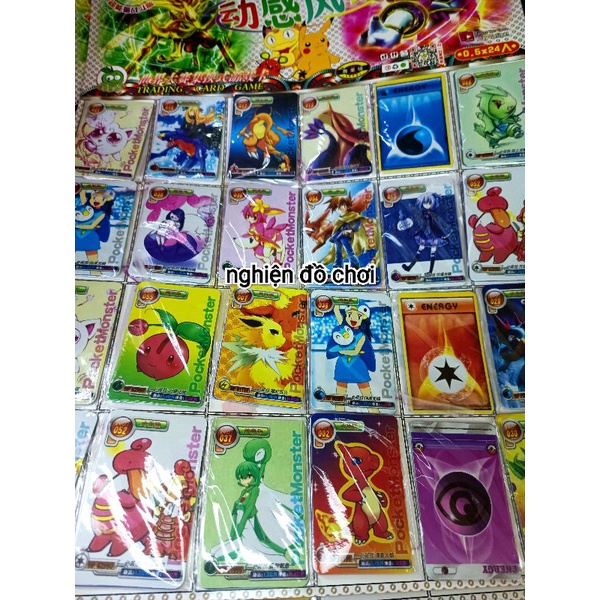 Vỉ thẻ bài POKEMON lụa dẻo. 120 thẻ.