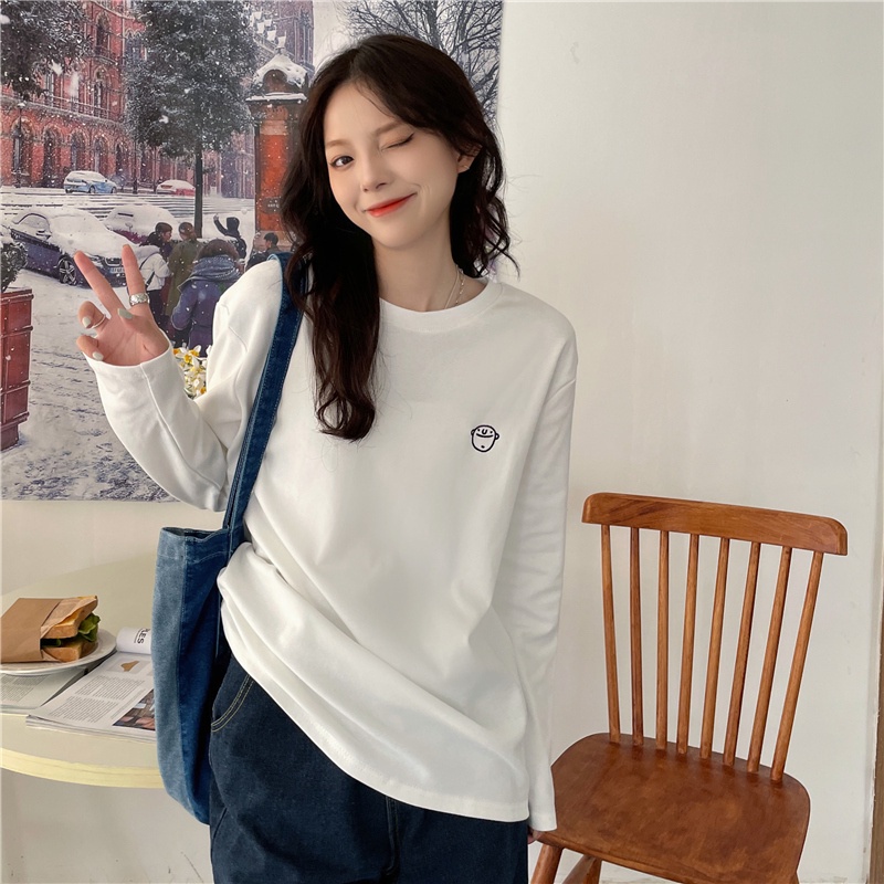 SUXI Áo thun dài tay thiết kế mới thời trang theo phong cách hàn quốc dành cho nữ