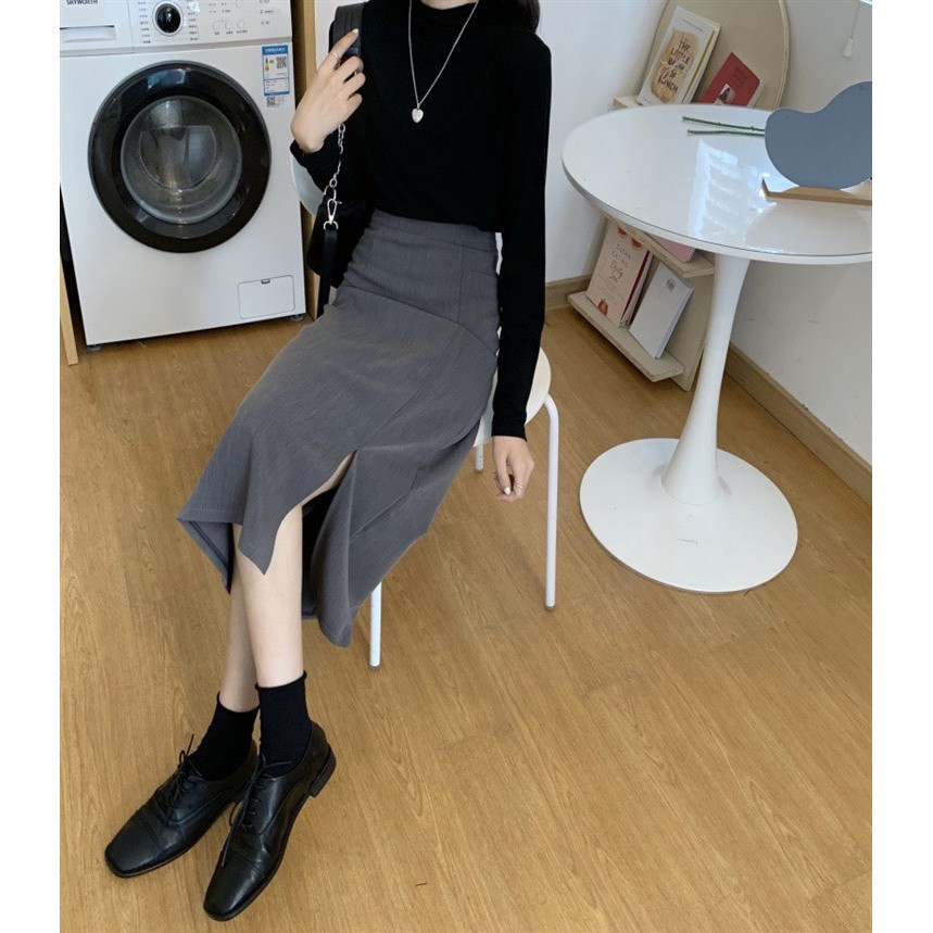 V16 - Váy Bigsize Xám Form Suông Lưng Thun