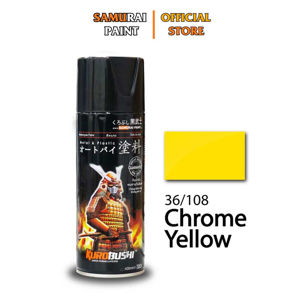 Chai Xịt Sơn Samurai 36/108 Chính Hãng Vàng Crom