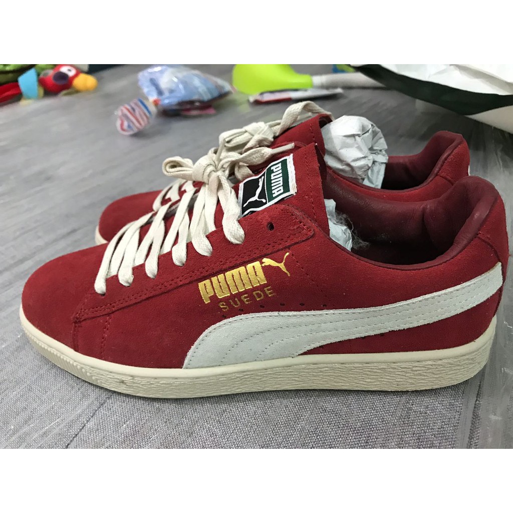 Giày Puma suede red/white size 42