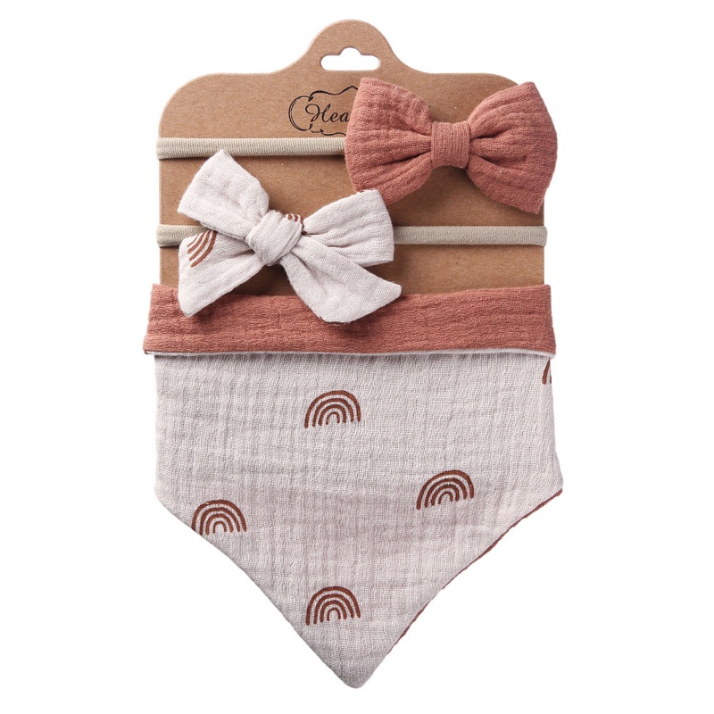 Set 3 Yếm Ăn Cotton Hình Tam Giác Xinh Xắn Dành Cho Các Bé