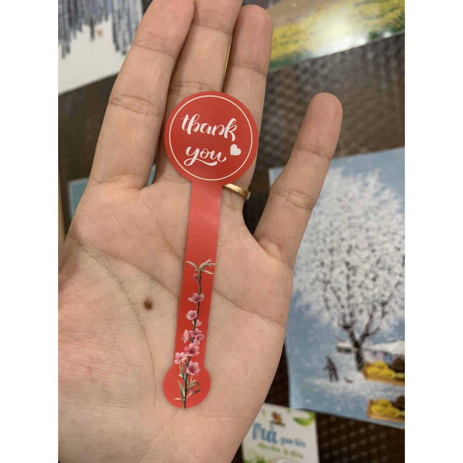 500 TEM DÁN NIÊM PHONG " THANKYOU" - MẪU ĐỎ - DECAL CÁN MỜ
