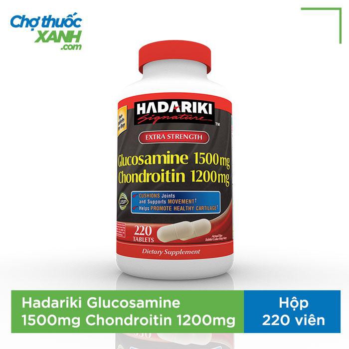 Hadariki Glucosamine 1500mg Chondroitin 1200mg tăng cường sức khỏe xương khớp, Chai 220 viên DATE 4/2021