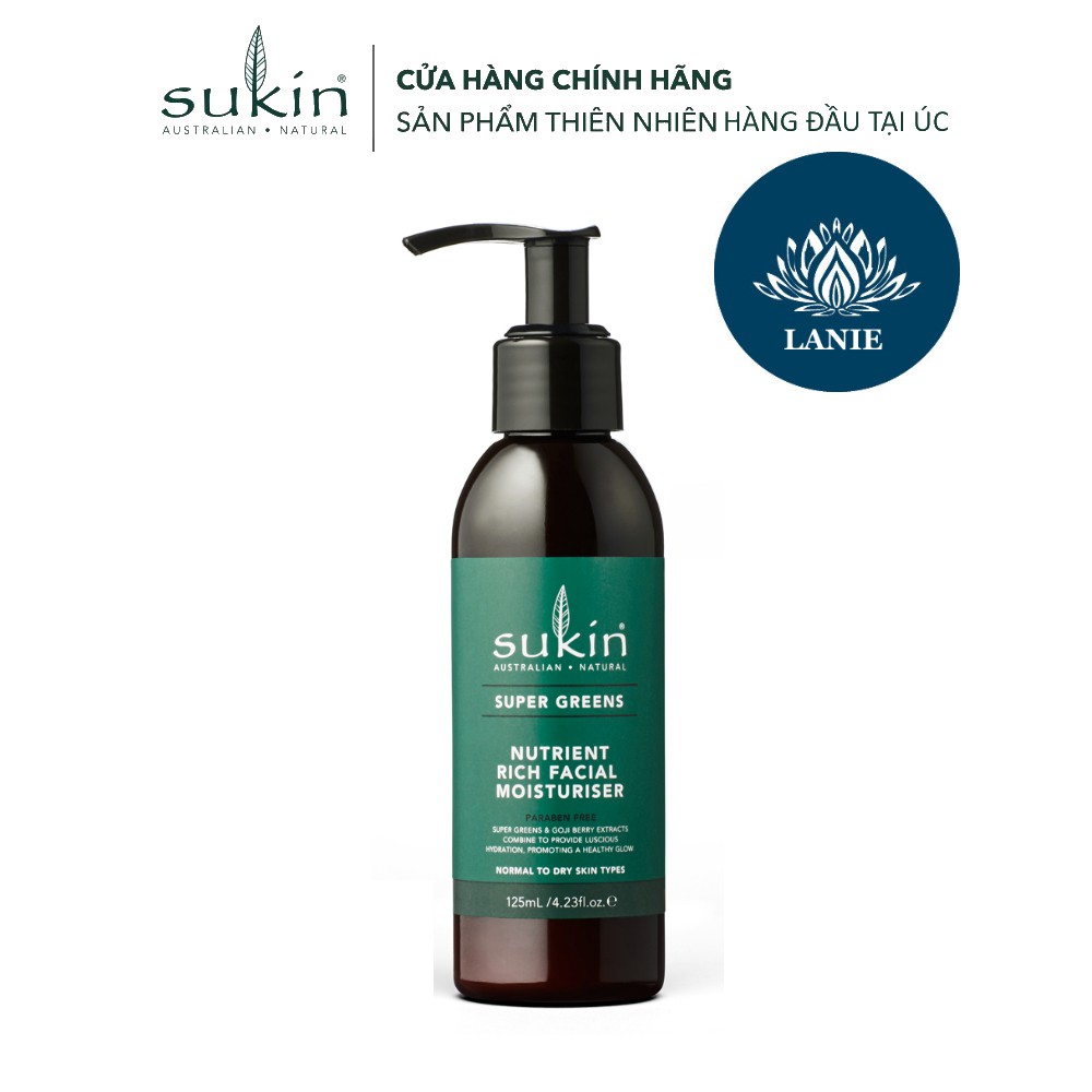 [CHUẨN ÚC] Chính Hãng Kem Dưỡng Ẩm Làm Sáng Da Sukin Super Greens Facial Moisturiser 125ml