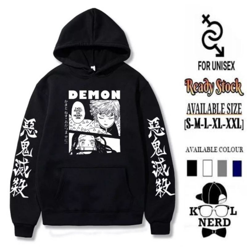 Áo Hoodie Họa Tiết Anime Demon Slayer Độc Đáo Size S-Xxl