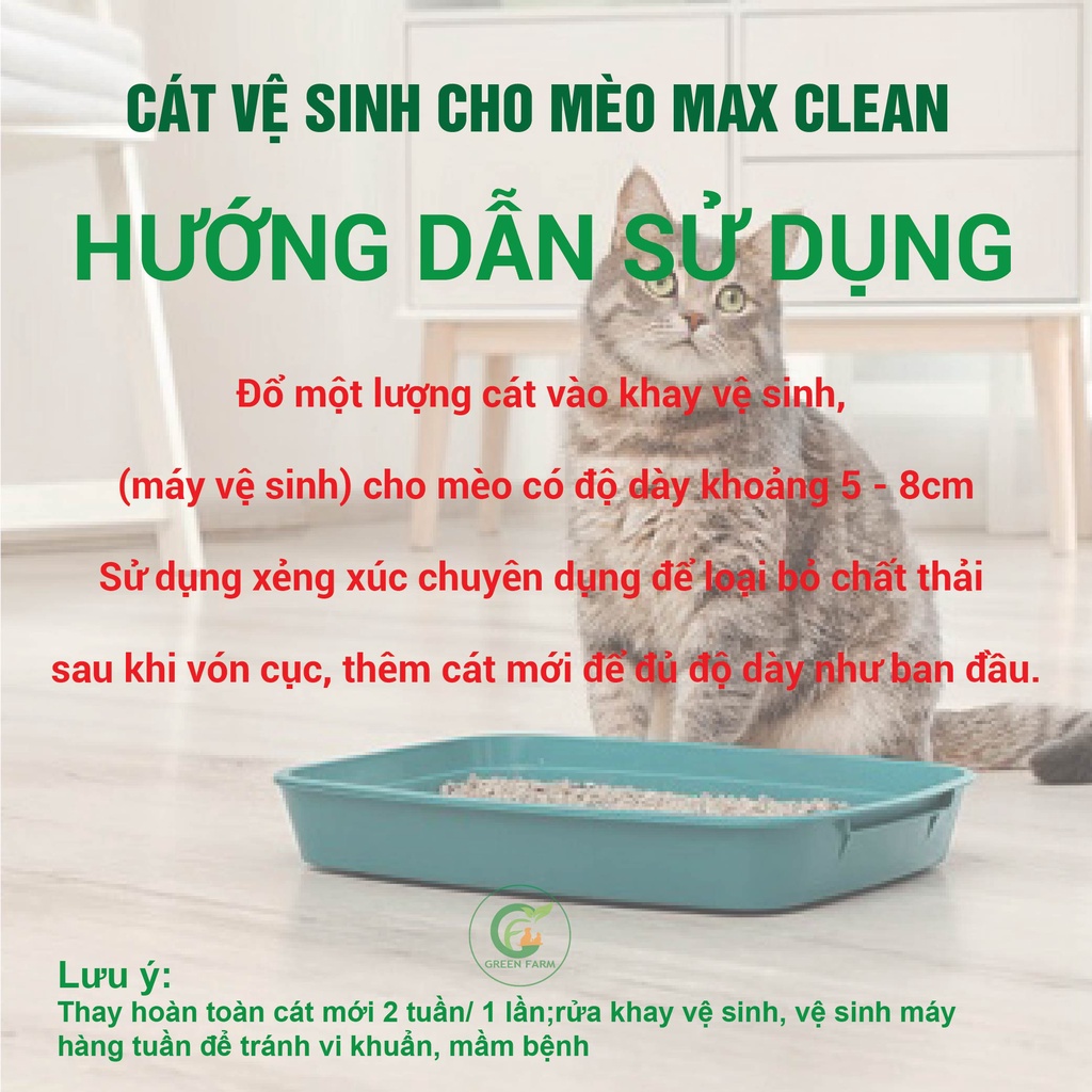 Cát Mèo, Cát Vệ Sinh Cho Mèo, Cát Đất Sét Max Clean Ít Không Bụi, Siêu Vón, Siêu Khử Mùi
