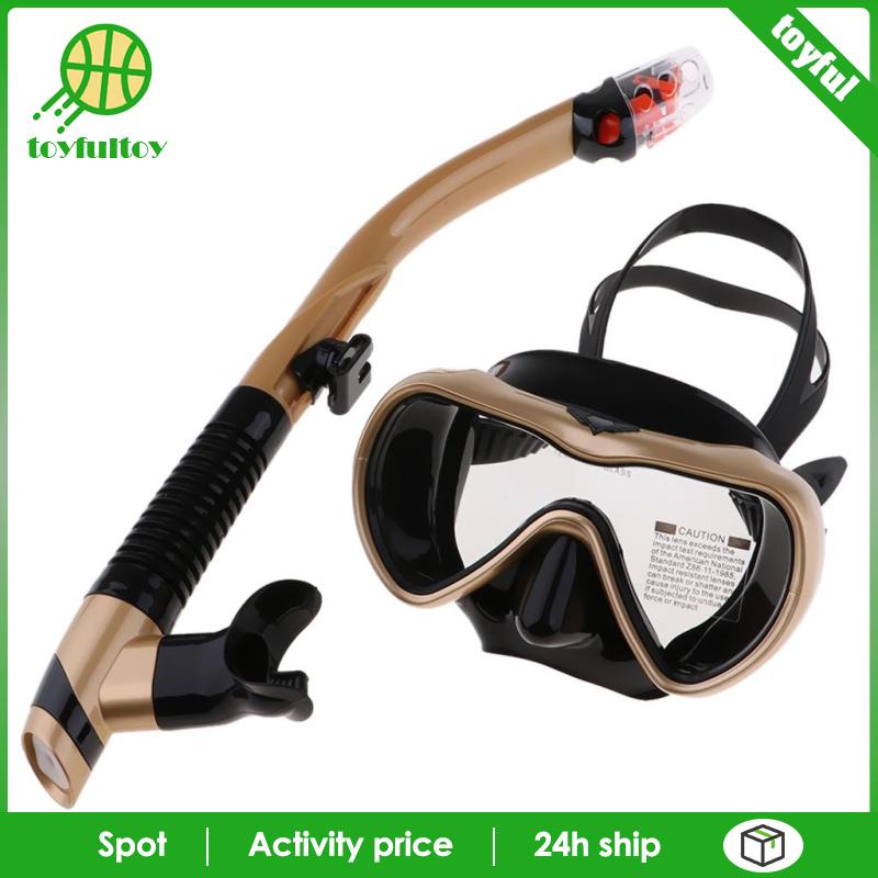 Bộ Mặt Nạ Lặn + Ống Thở Chống Sương Mù Màu Xanh Dương