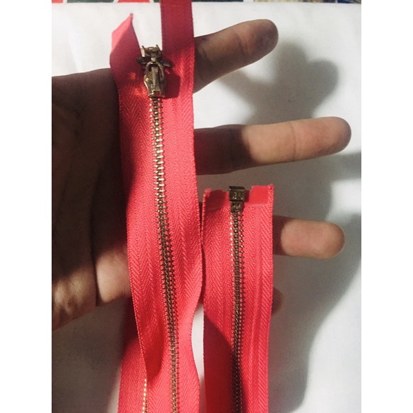 khoá đồng răng 3 màu Hồng đỏ dài 64cm thay khoá áo khoác,túi xách,áo da,balo