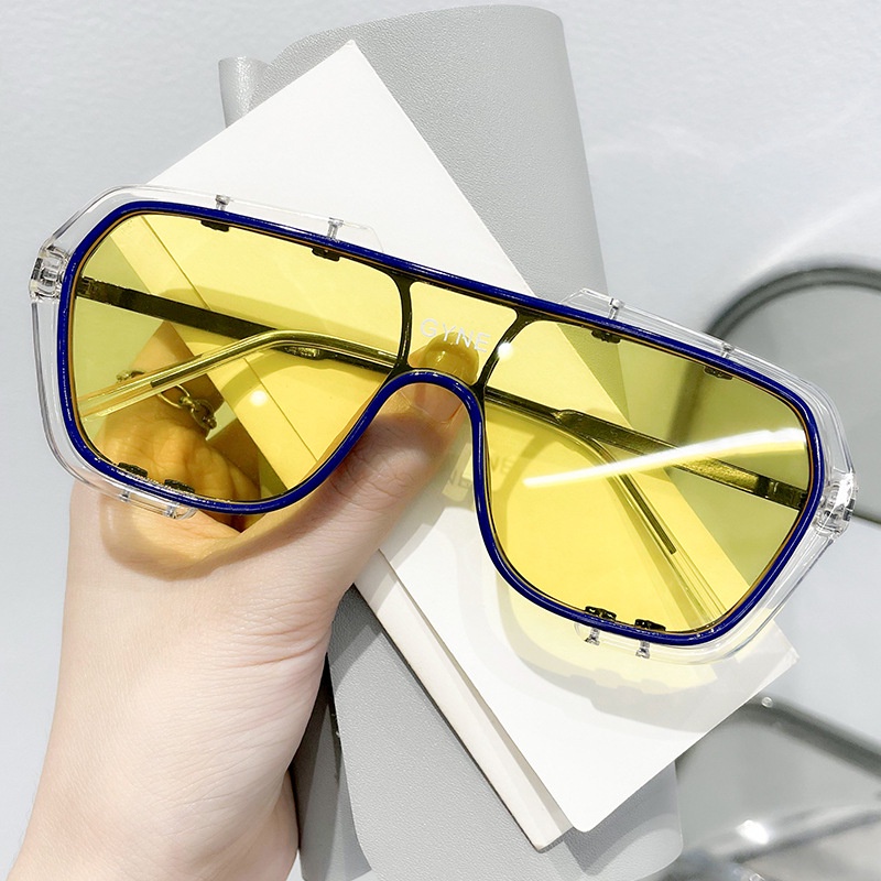 Kính Mát Một Mảnh Gọng Lớn Không Đối Xứng Thời Trang Cho Nam Và Nữ