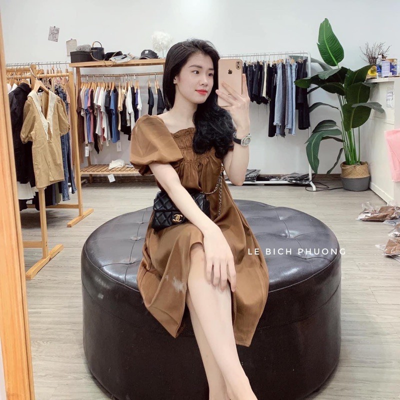 Váy maxi thô kẻ 3 màu dành cho nữ