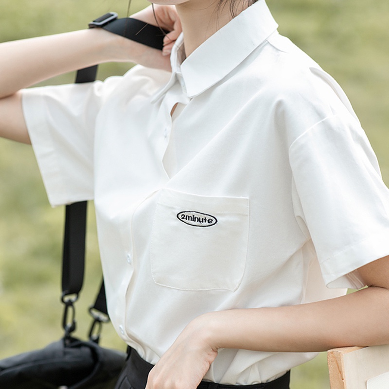 Áo Sơ Mi Unisex Ngắn Tay Phối Túi Ngực Form Dáng Rộng Thời Trang Sugal SO MI NU 017