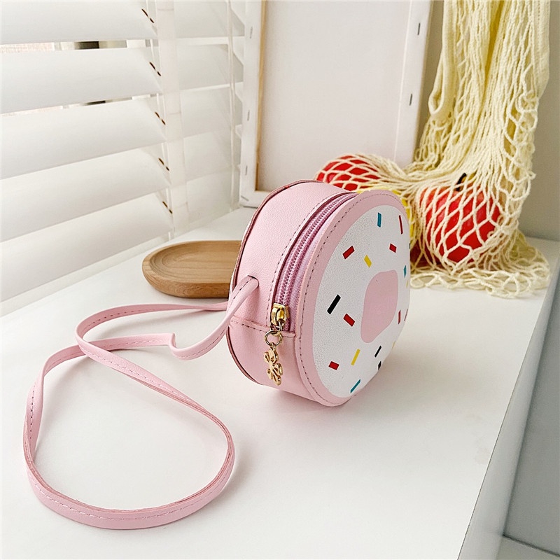 Túi Đeo Chéo Hình Bánh donut Dễ Thương Cho Bé Gái