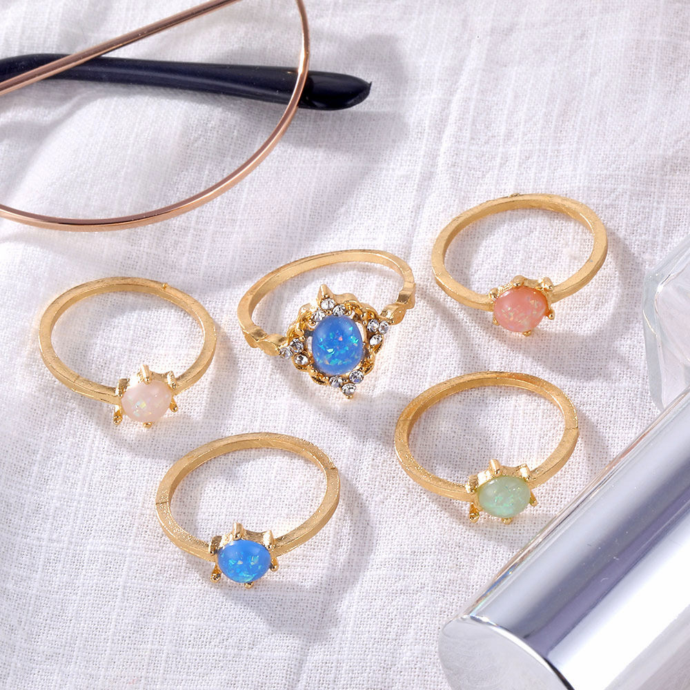 Set 5 Nhẫn Đeo Khớp Ngón Tay Phong Cách Vintage Cho Nữ