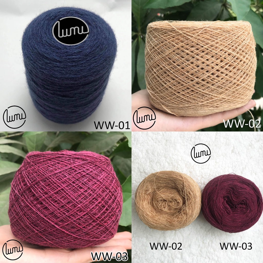 LUMI - WW01-03 Len Wool 100% - len lông cừu thô đan móc đồ đông