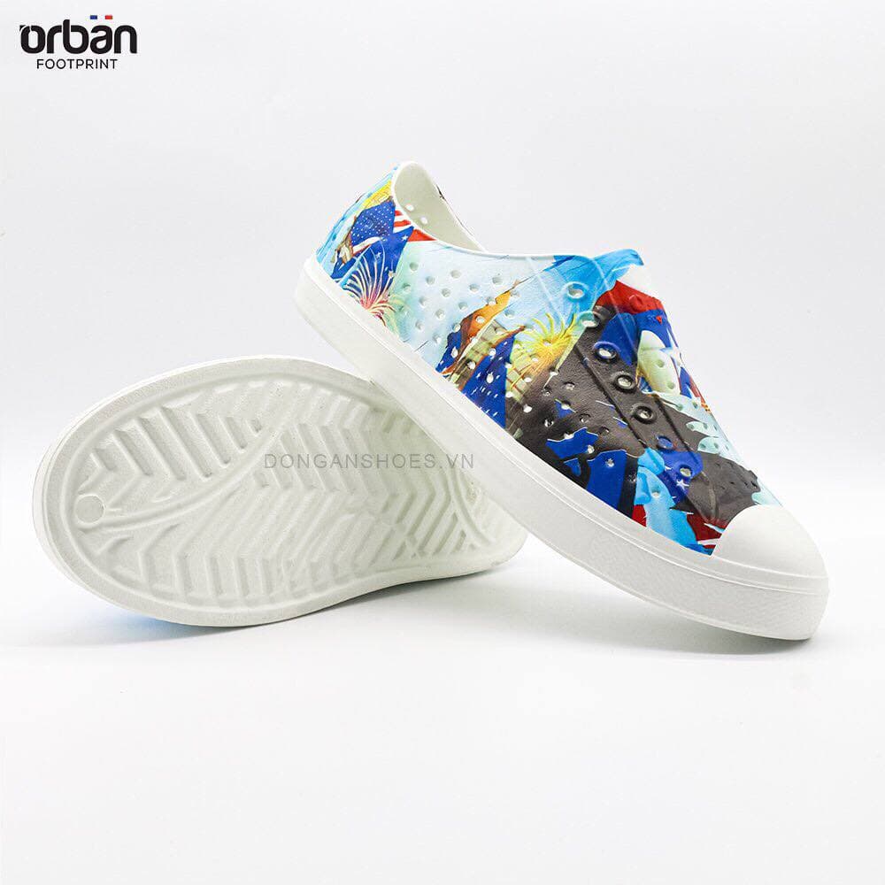 [New 2021] [Urban] Giày nhựa lỗ nam nữ đi mưa đi biển Urban - Chất liệu Eva siêu nhẹ, chống nước, giá tốt - Màu Cờ Mỹ