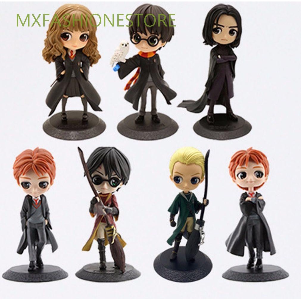 MXFASHIONESTORE Toy Doll Q version Decoration toys Action Model Harried Potter Action Figure Gift Cartoon character Big eyes Harried George Anime Toys Fred Hermione Doll