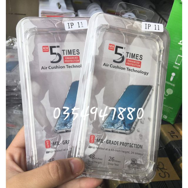 Ốp lưng dẻo chống sốc cho iPhone 11 Silicon bo viền trong suốt