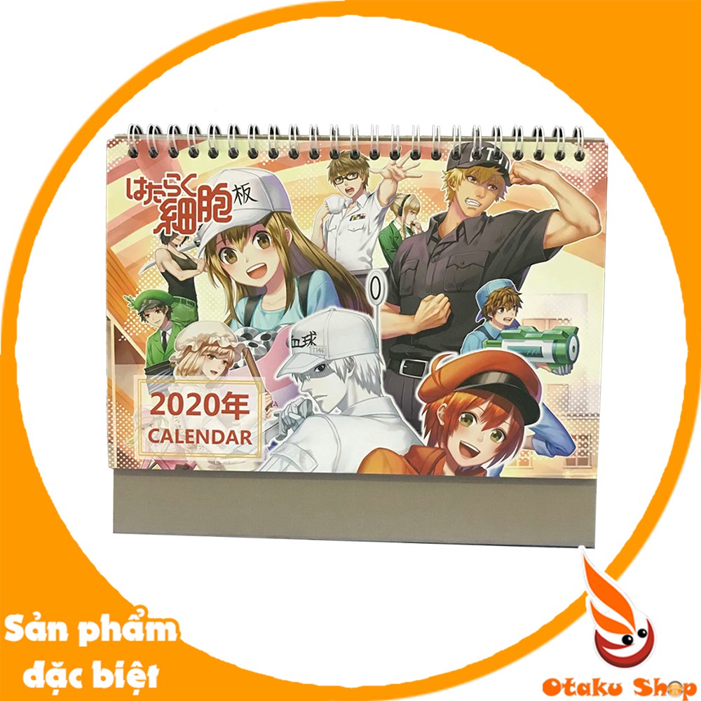 (Lịch 2020) Lịch để bàn hình Anime Hataraku Saibou - Cells at Work - Phế Cầu Khuẩn