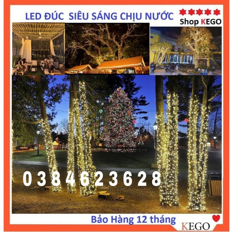 Dây đèn led trang trí 50 Mét, Đèn trang trí led kim cương cuốn dây cao cấp