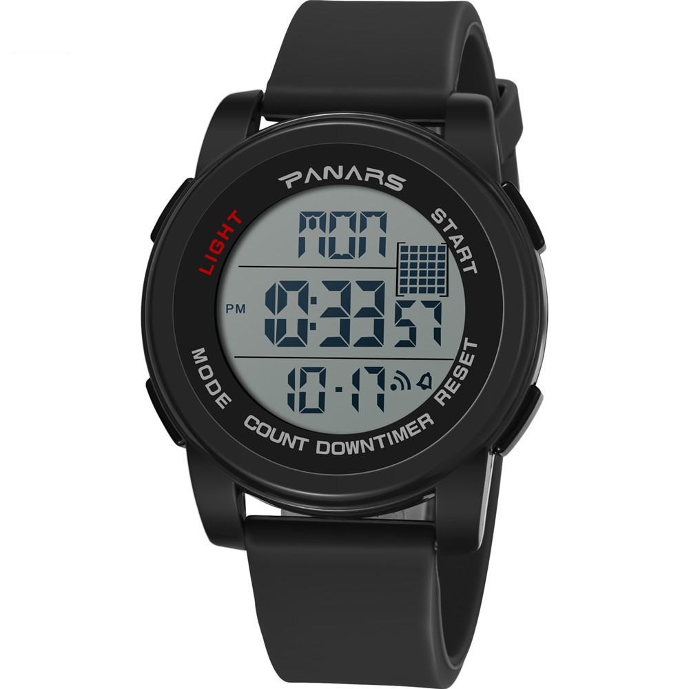 PANARS Original  8100 Digital Watch Waterproof Durable Drop Resistant Luminous Silicone Strap