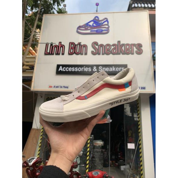 Giày vans style ofw tặng kèm 3 bộ dây giày 3 màu