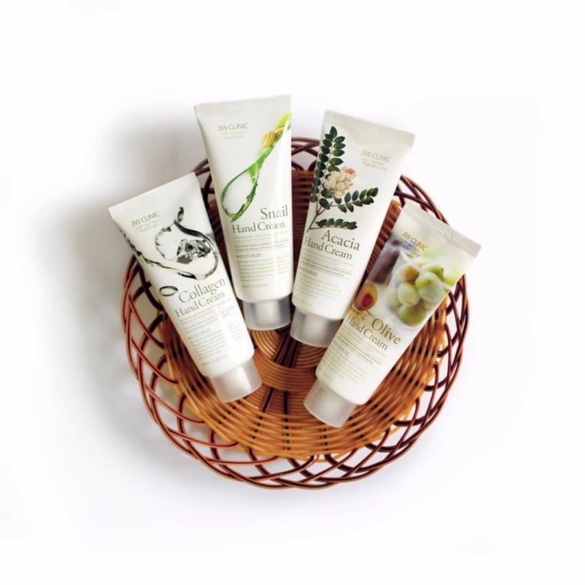 Bộ 2 Kem dưỡng da tay oliu và ốc sên 3W Clinic Hand Cream 100ml | BigBuy360 - bigbuy360.vn