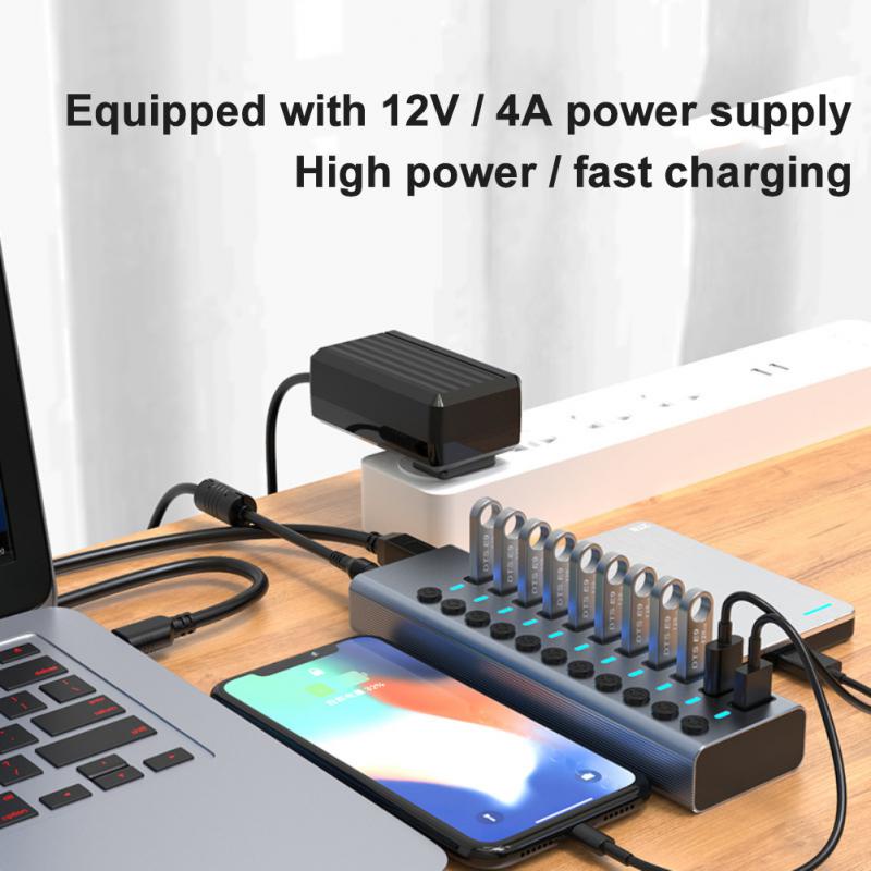 Bộ Chia Nhiều Cổng Usb 3.0 3 0 Có Công Tắc Nguồn Usb 3.0 Cho Pc Laptop