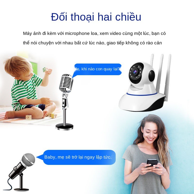 Camera không dây mạng thông minh wifi có thể kết nối với điện thoại di động từ xa bộ giám sát ban đêm độ nét cao t