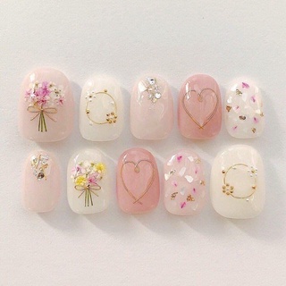 Set hoa khô nail trang trí móng 12 màu