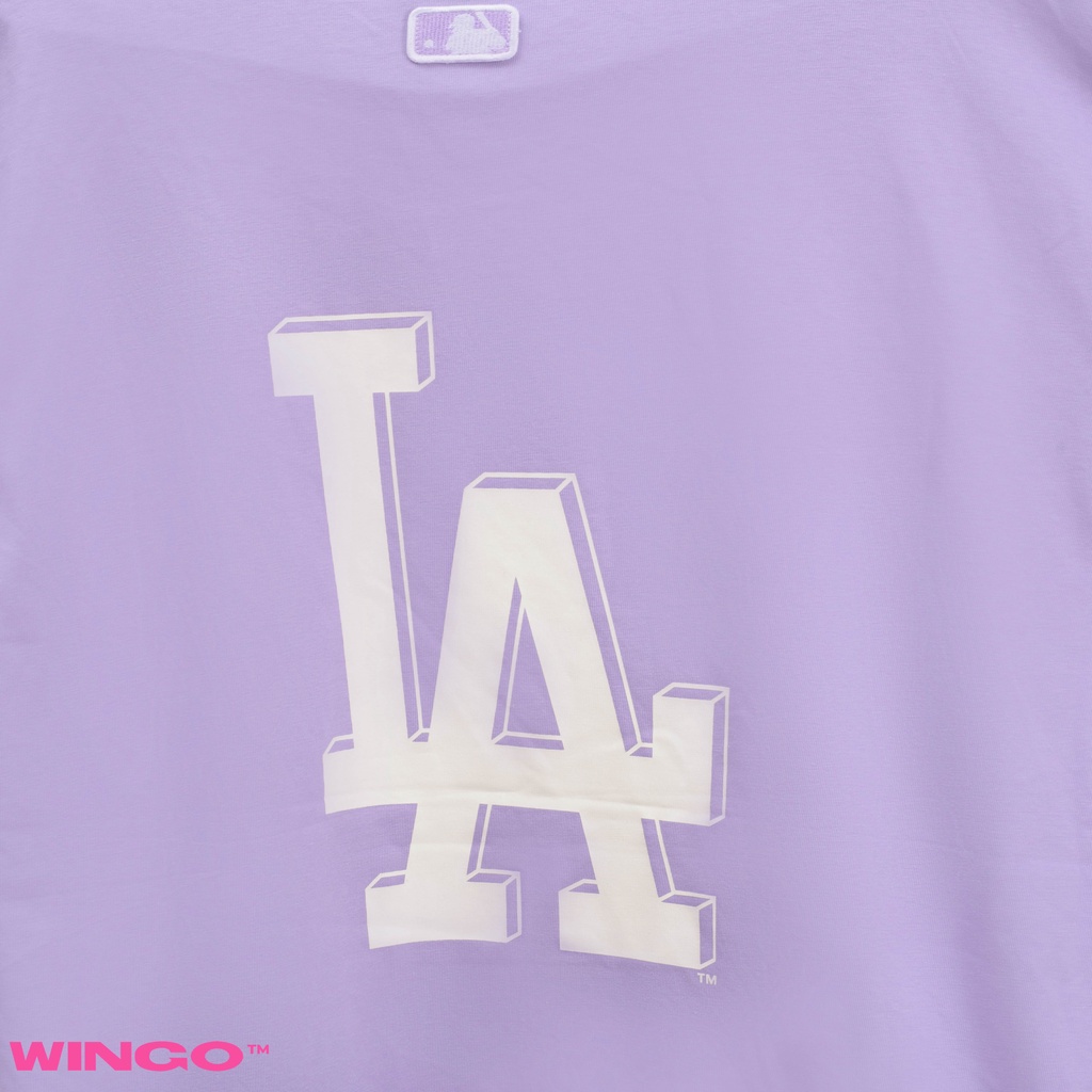 (Tee Chính Hãng) Áo MLB Basic Big Logo Short Sleeve LA Dodger Tee Purple