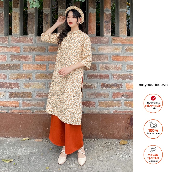 [HÀNG CÓ SẴN] Áo Dài Diệu Kỳ Đặc Biệt May Boutique màu be Freesize SAD21D_112.003-BE-F