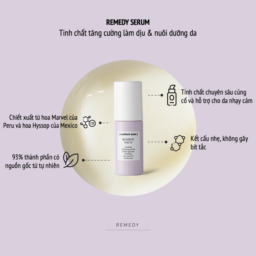 Tinh Chất Tăng Cường Làm Dịu và Phục Hồi Làn Da Nhạy Cảm Comfort Zone Remedy Serum