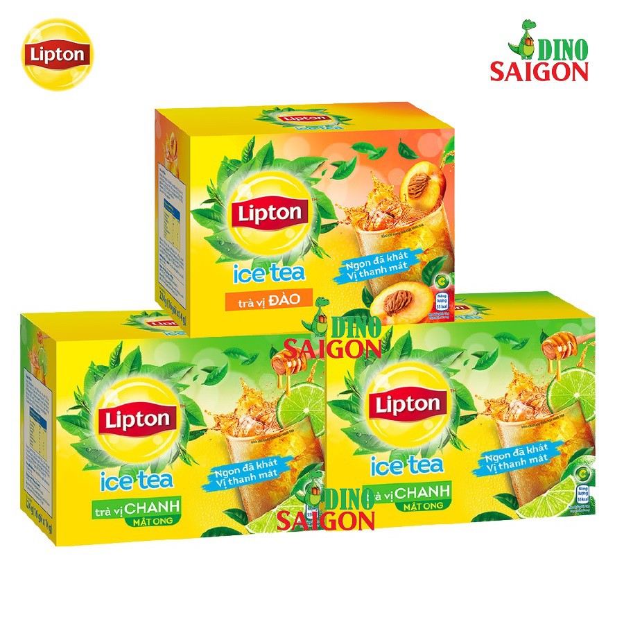 Combo 3 Hộp Trà Lipton Ice Tea gồm 2 vị Chanh Mật Ong và 1 vị Đào