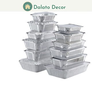 HỘP NHÔM, KHAY GIẤY BẠC đựng thực phẩm dùng 1 lần có ngăn có nắp đa dạng kích cỡ Dalaco.decor